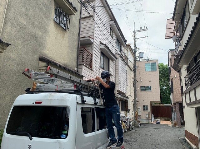 庇のし積み調査準備